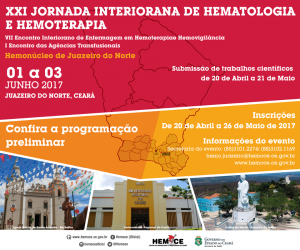 XXI JORNADA INTERIORANA DE HEMATOLOGIA E HEMOTERAPIA